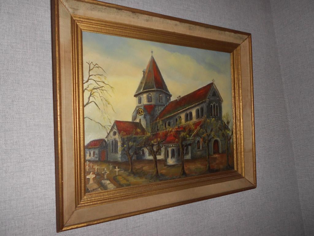 oud schilderij Kerk Sint Baafs Vijve (Wielsbeke), Ophalen of Verzenden