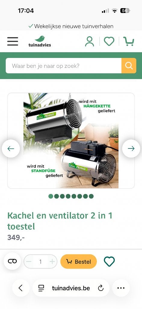 Serre verwarming/ventilator, Ophalen, Gebruikt, Kweekkas