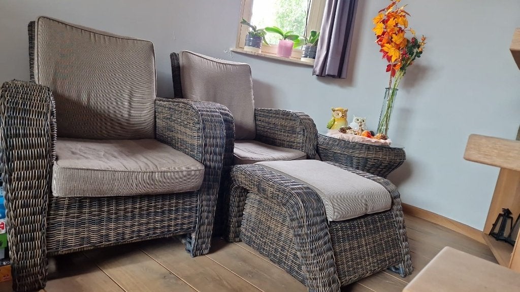 Lounge voor in de tuin/binnen in huis, Jardin & Terrasse, Rotin, Enlèvement, Utilisé, Banque