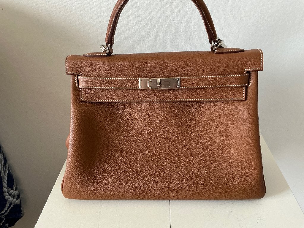 Hermes kelly 32, Handtassen en Accessoires, Tassen | Damestassen, Ophalen, Zo goed als nieuw, Beige, Handtas