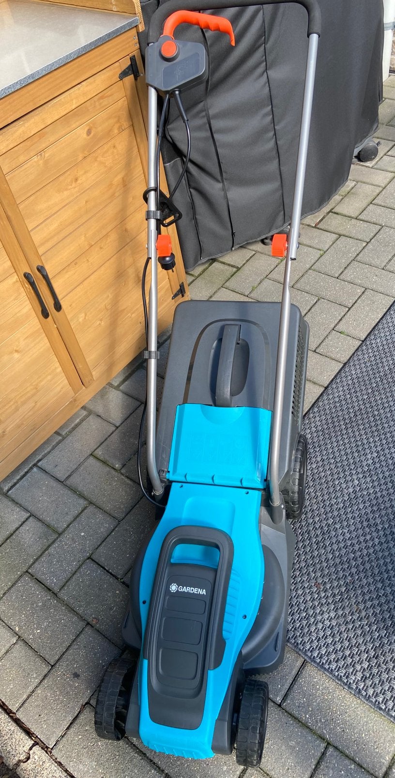 Gardena elektrische grasmaaier PowerMax 1100/32, Tuin en Terras, Ophalen, Zo goed als nieuw, Elektrische grasmaaier, Opvangbak