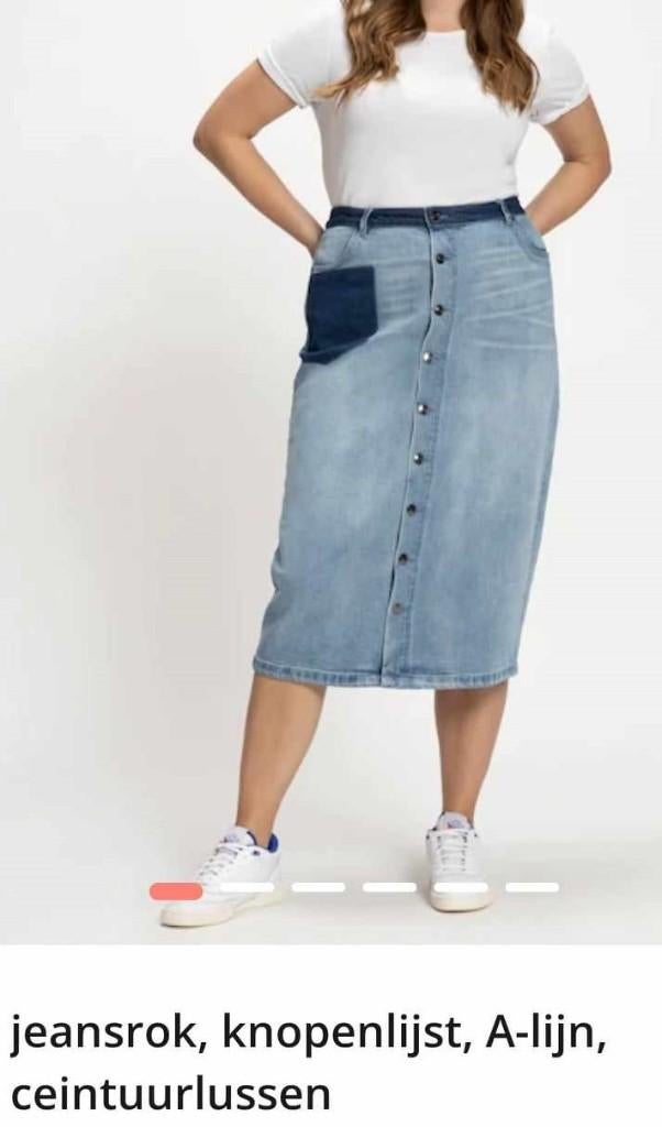 Ulla Popken, rok jeans mt 50, Enlèvement ou Envoi, Comme neuf, Bleu, Jupe
