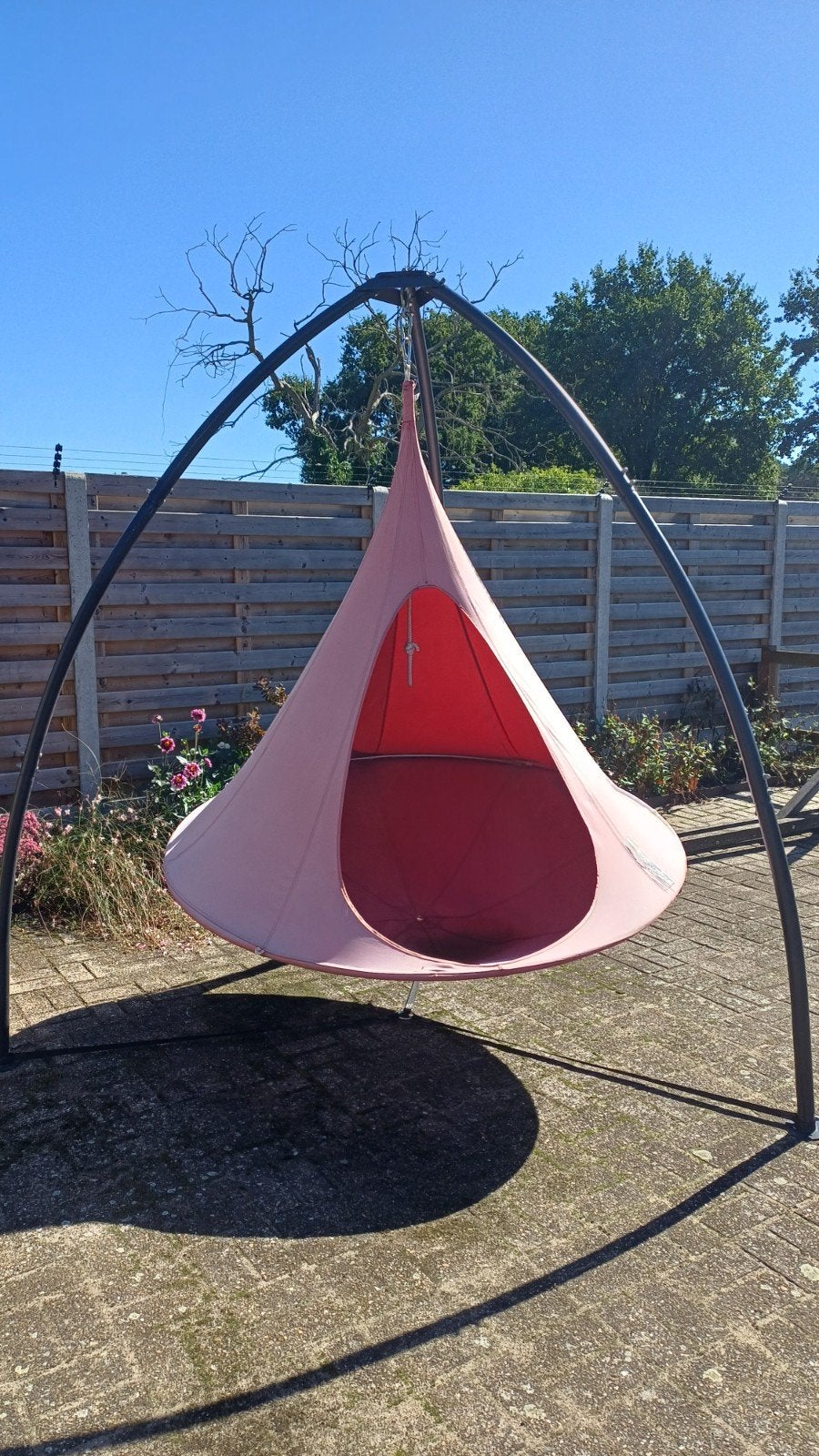 Cacoon hangmat / hangstoel DUBBEL, Tuin en Terras, Ophalen, Binnen, Met standaard