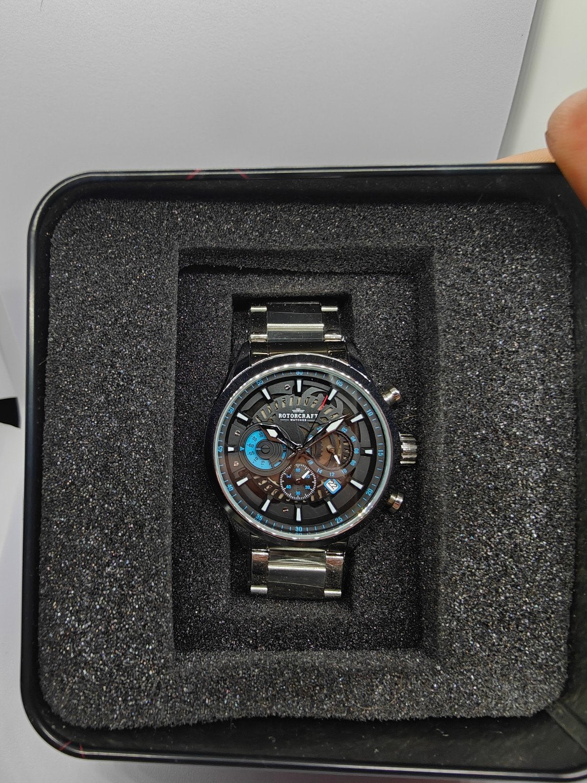 Nieuwe Rotorcraft RC2205 Chrono met doos, Handtassen en Accessoires, Horloges | Heren, Nieuw, Polshorloge, Overige merken, Staal