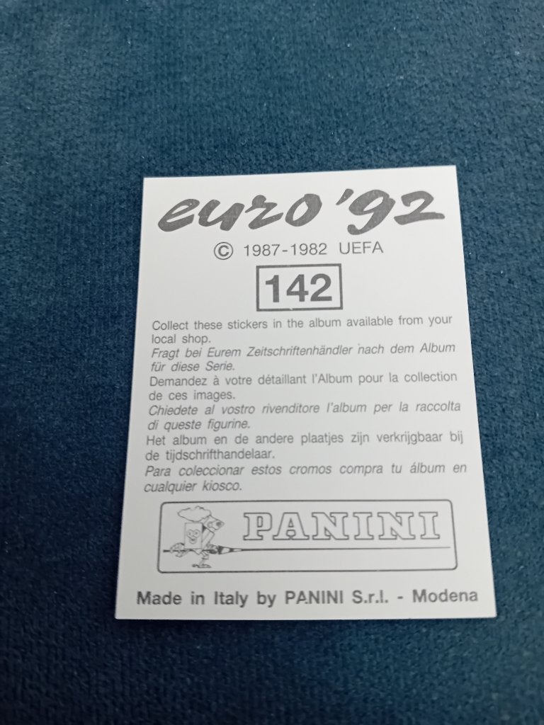 panini sticker EURO 92 nr 142, Ophalen of Verzenden, Nieuw, Sport