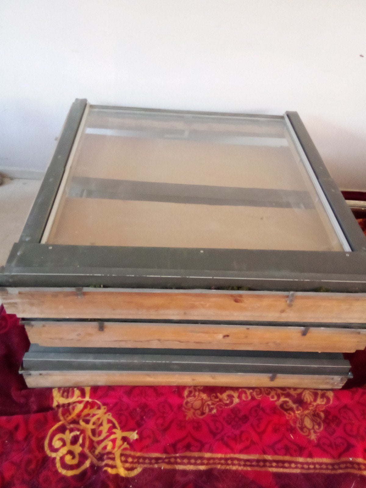 Velux 3st S06 met hendel en binnenzonwering hout, Ophalen