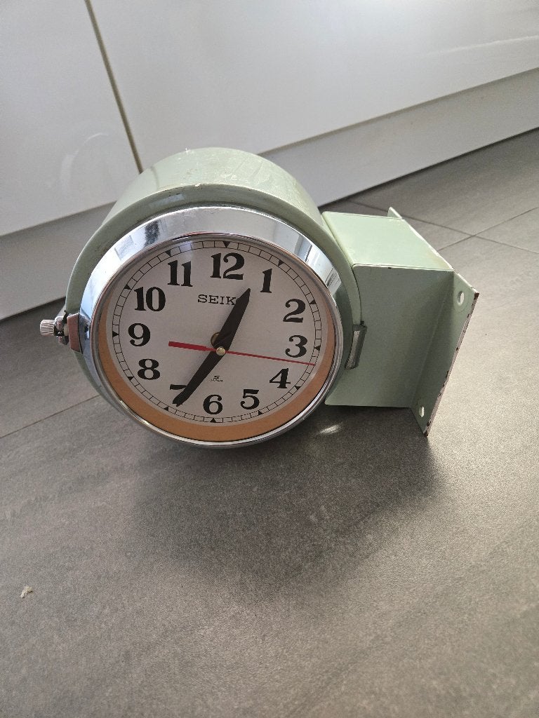 Vintage dubbele scheepsklok seiko klok, Ophalen of Verzenden