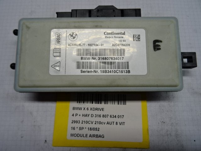 BOITIER AIRBAG BMW X6 (F16) (01-2014/12-2019) (316807634017), Utilisé, BMW, Petuelring 130
80809  München, DE, Bayerische Motoren Werke AG