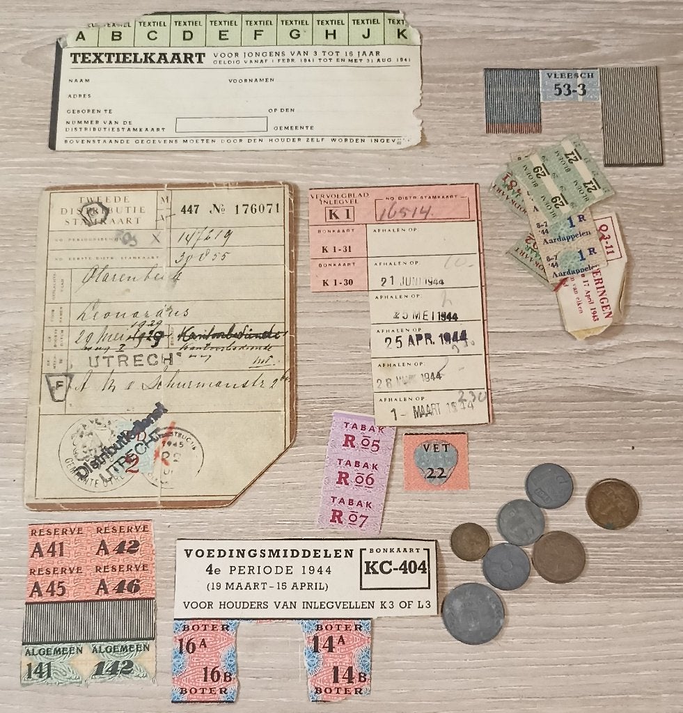 Lot Rationation 1941-1945 Naamkaartjes wo2, Verzamelen, Militaria | Tweede Wereldoorlog, Verzenden, Overige soorten, Overige typen