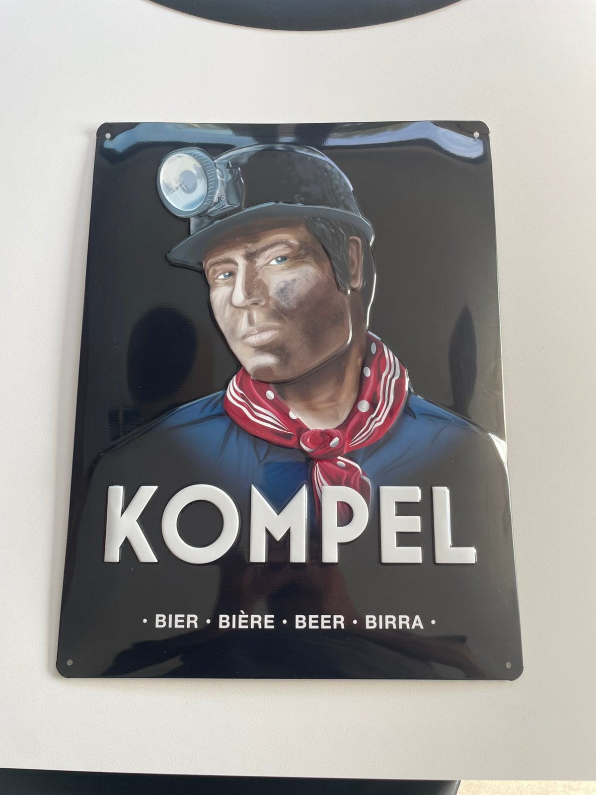 Kompel reclame plaat, Ophalen, Zo goed als nieuw, Reclamebord, Plaat of Schild