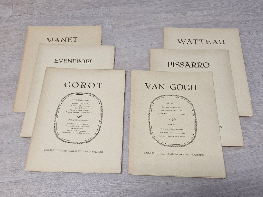 6 Vintage Kunstmappen - Soubry Roeselare - '50-'60, Antiek en Kunst, Kunst | Overige Kunst, Ophalen