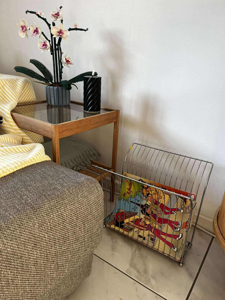 Bijzettafeltje ikea vierkant hout en glas, Ophalen, Zo goed als nieuw, Vierkant, Glas