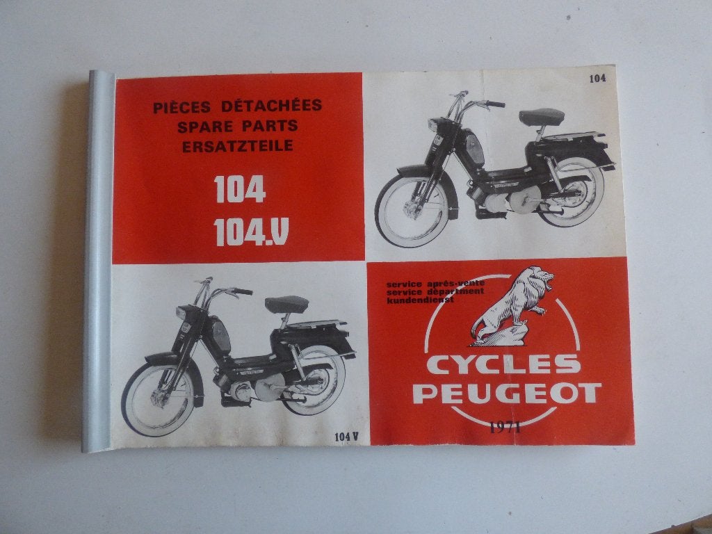 PEUGEOT 104 / 104.V ONDERDELENLIJST, Fietsen en Brommers, Handleidingen en Instructieboekjes, Ophalen of Verzenden, Gebruikt