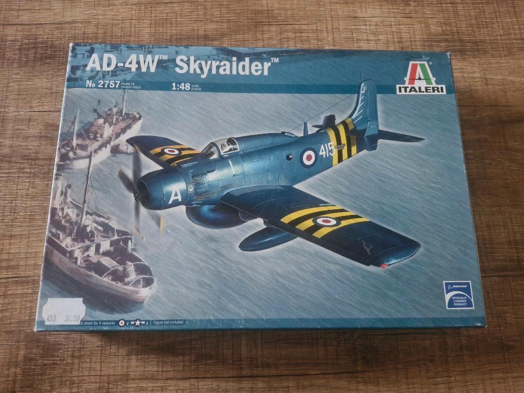 Italeri 1/48 AD-4W Skyraider, Hobby en Vrije tijd, Italeri, Nieuw, Ophalen of Verzenden, Groter dan 1:72