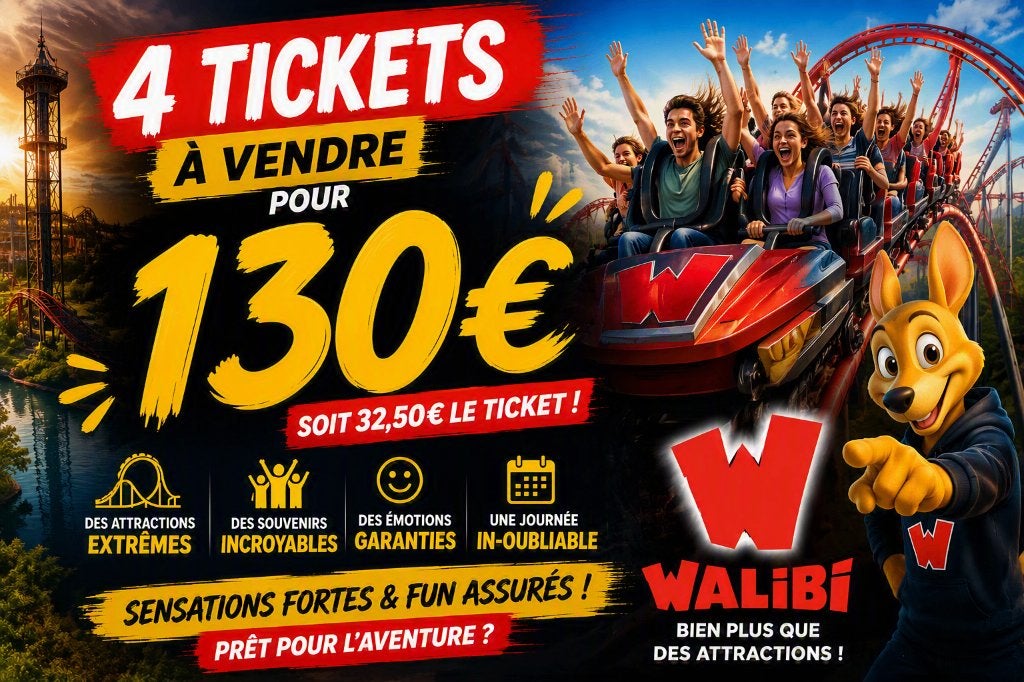 4 Walibi tickets voor volwassenen geldig tot eind september, Tickets en Kaartjes, Drie personen of meer, Overige typen