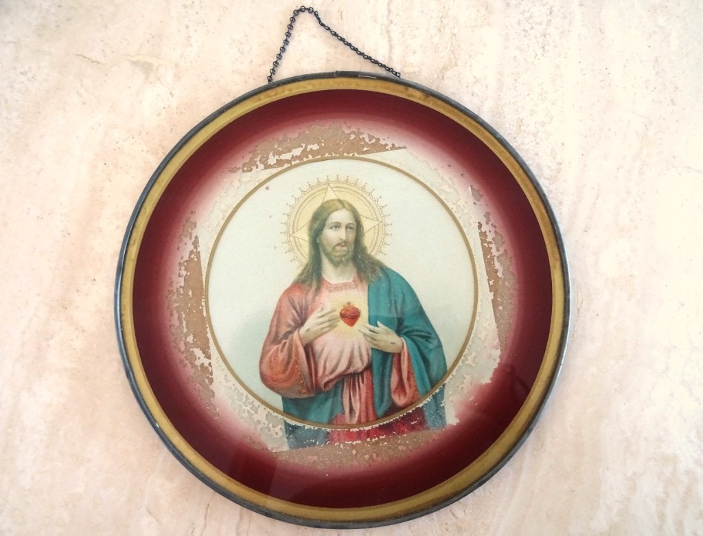 Ex-voto fin XIXe ou début XXe siècle: Sacré-Cœur de Jésus, Collections, Enlèvement ou Envoi, Utilisé, Autres types, Christianisme | Catholique