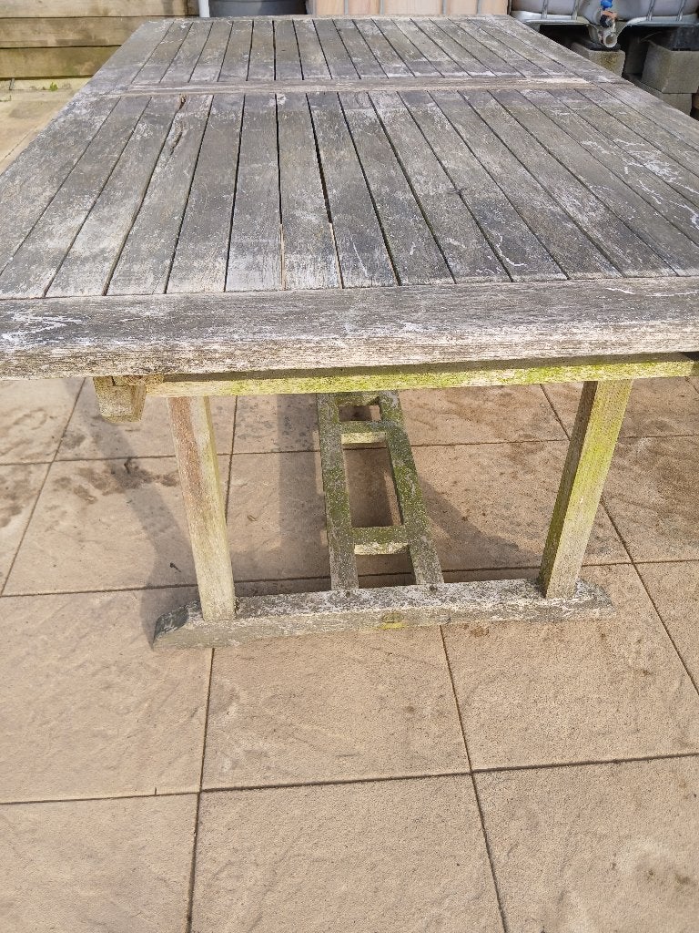 Tuintafel 1mx1m80, Enlèvement, Utilisé, Rectangulaire, Bois de teck