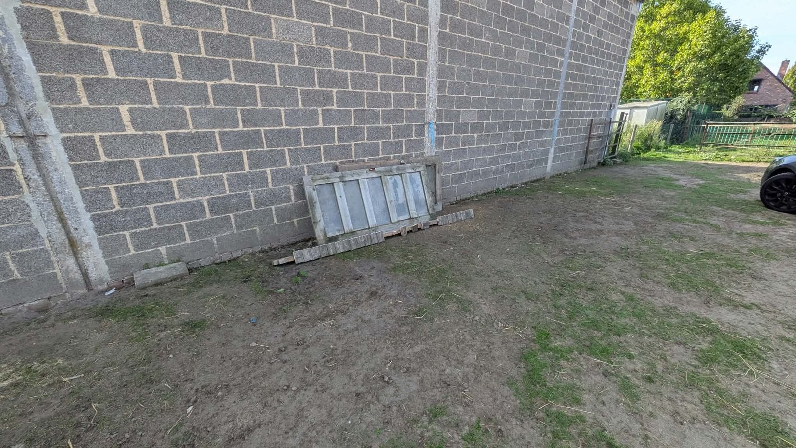 GRATIS: dubbele houten deur met glas, Ophalen, Gebruikt