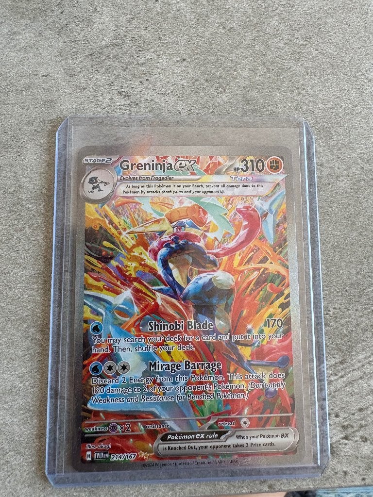 Greninja EX Twilight Masquerade, Hobby en Vrije tijd, Verzamelkaartspellen | Pokémon, Ophalen, Nieuw, Losse kaart