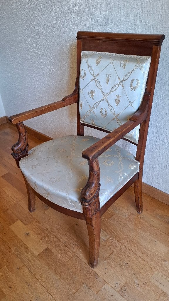 Fauteuil, Enlèvement, Utilisé, Bois, Empire