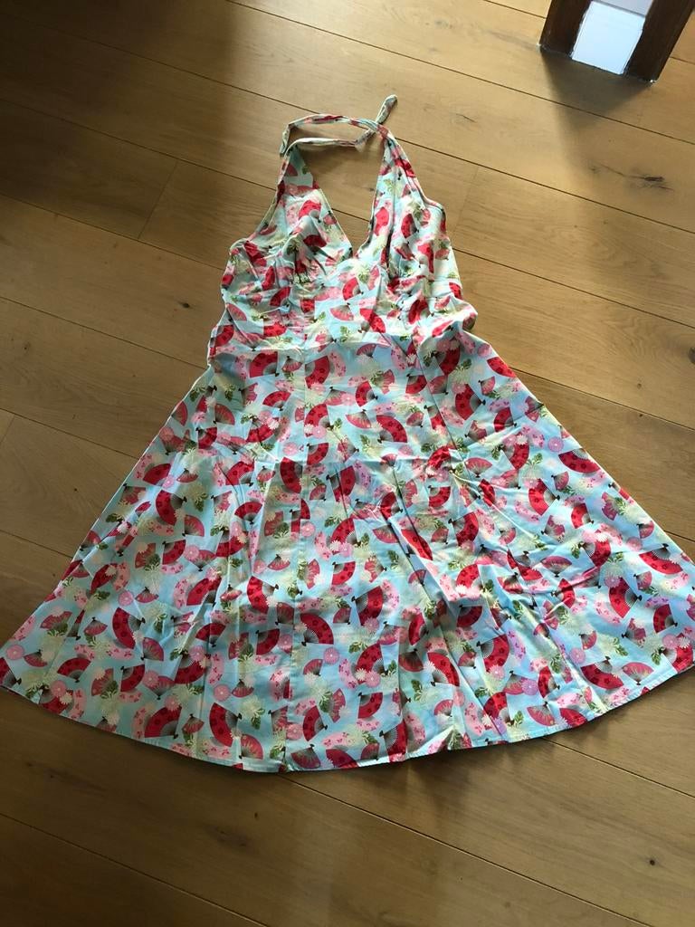 Retro jurk Hell Bunny Vixen, Kleding | Dames, Hell Bunny Vixen, Blauw, Maat 46/48 (XL) of groter, Ophalen of Verzenden