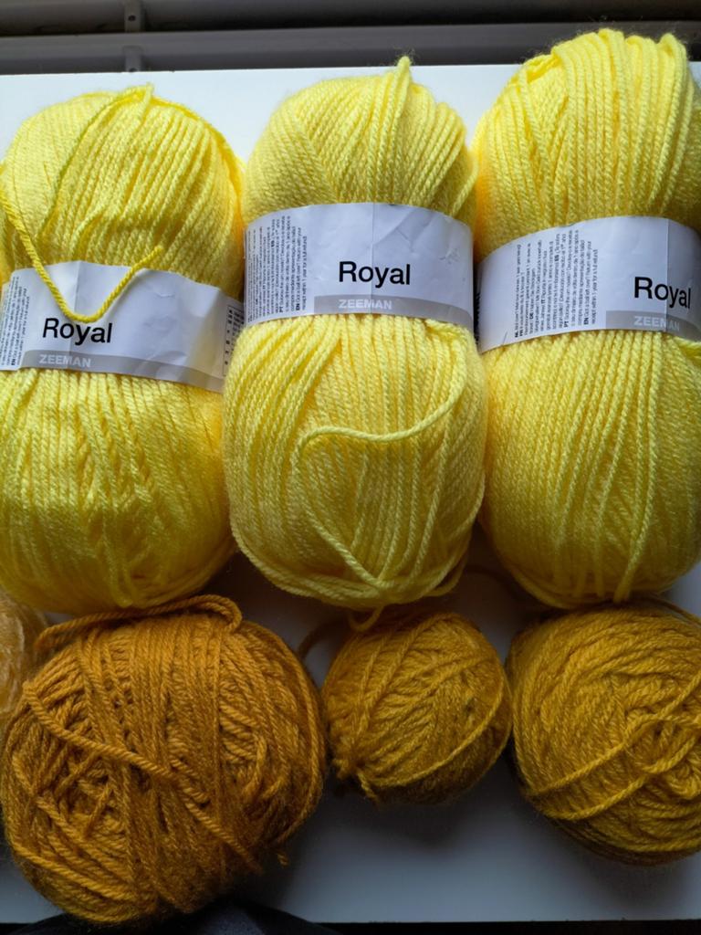 Lot gele acryl wol, Ophalen of Verzenden, Gebruikt, Breien of Haken, Wol of Garen