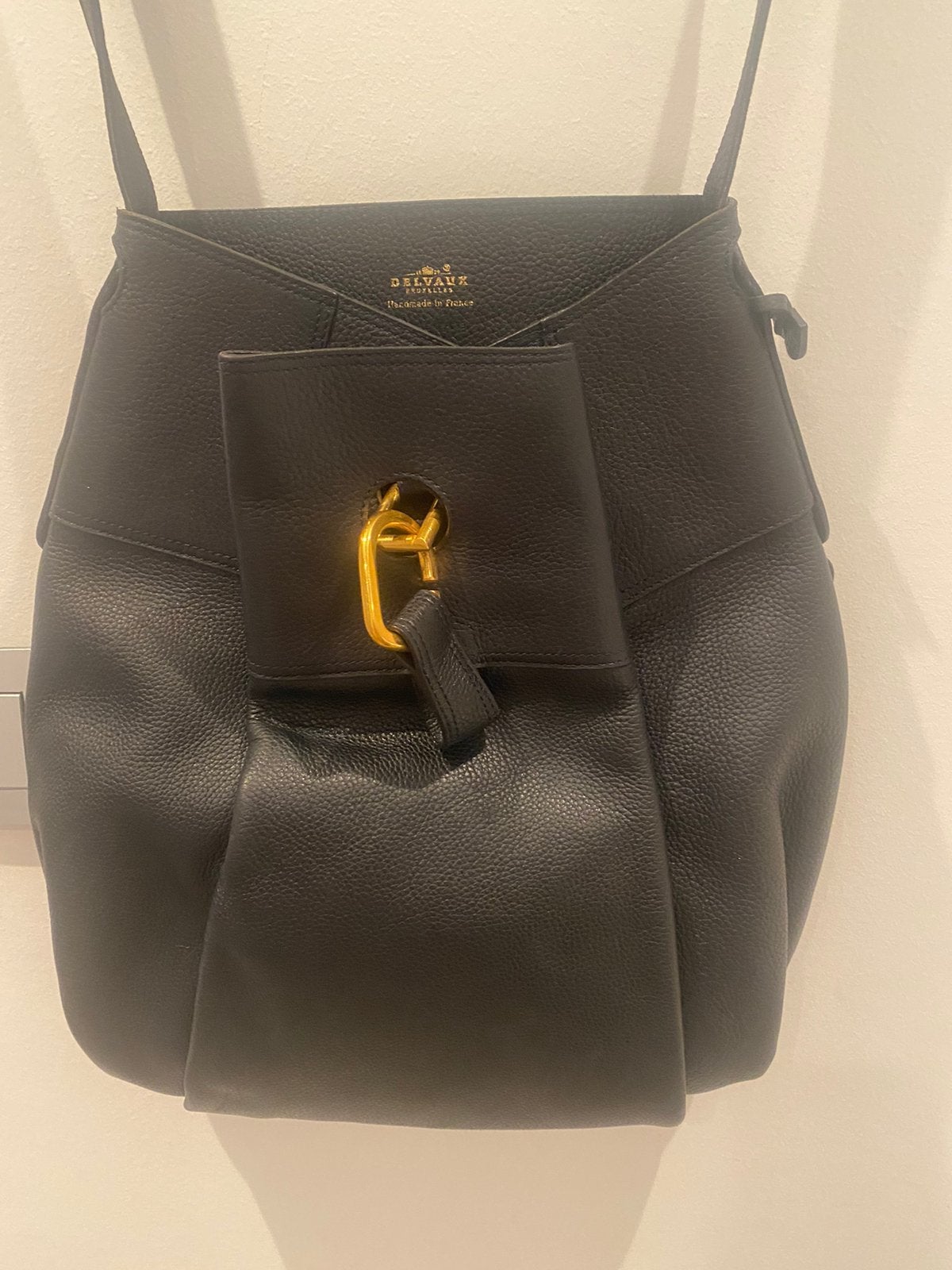 Handtas Delvaux donkerblauw, Enlèvement ou Envoi, Comme neuf, Bleu, Sac à main