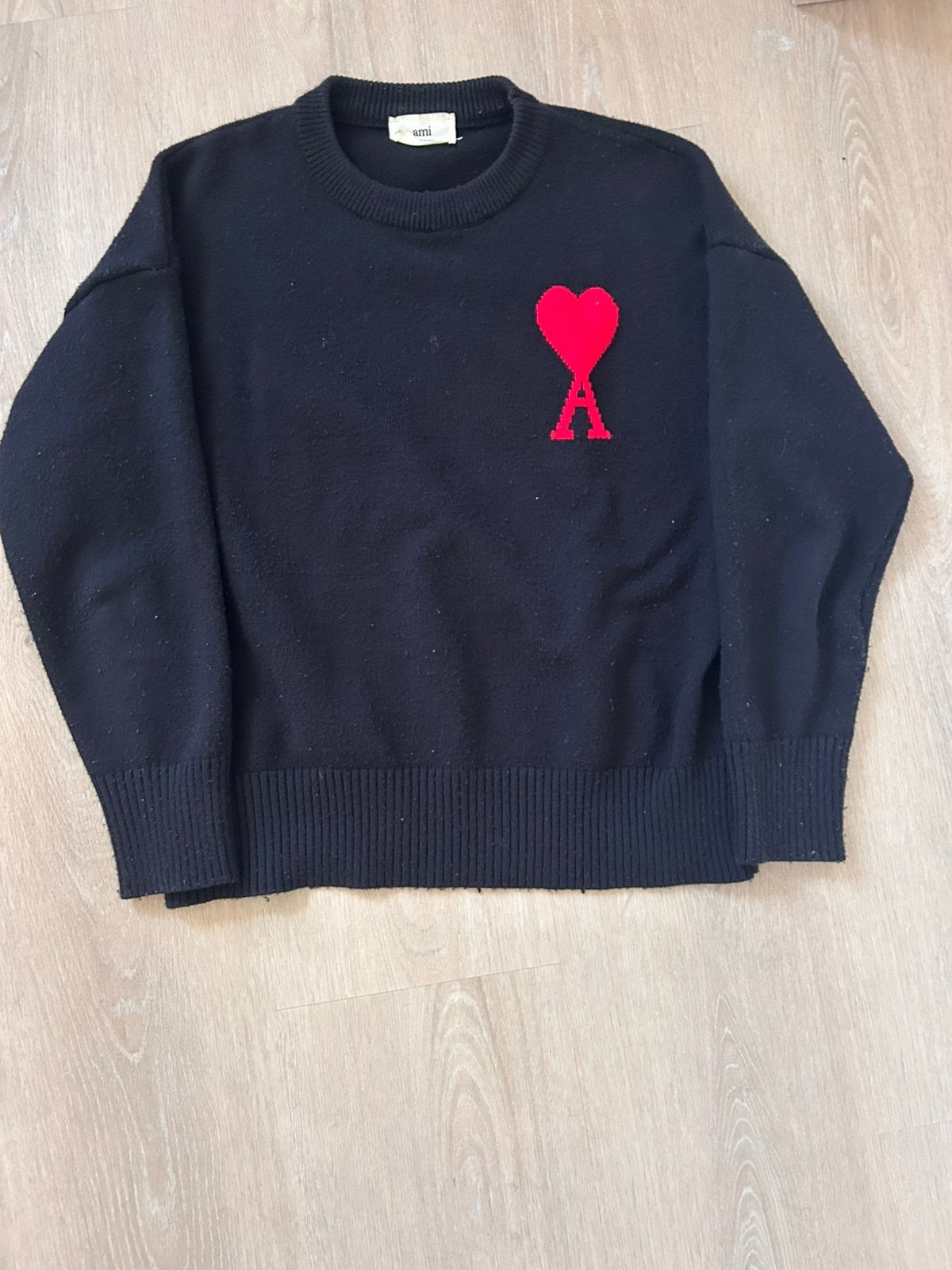 Zwarte ami paris trui, Ophalen of Verzenden, Zo goed als nieuw, Maat 48/50 (M), Zwart