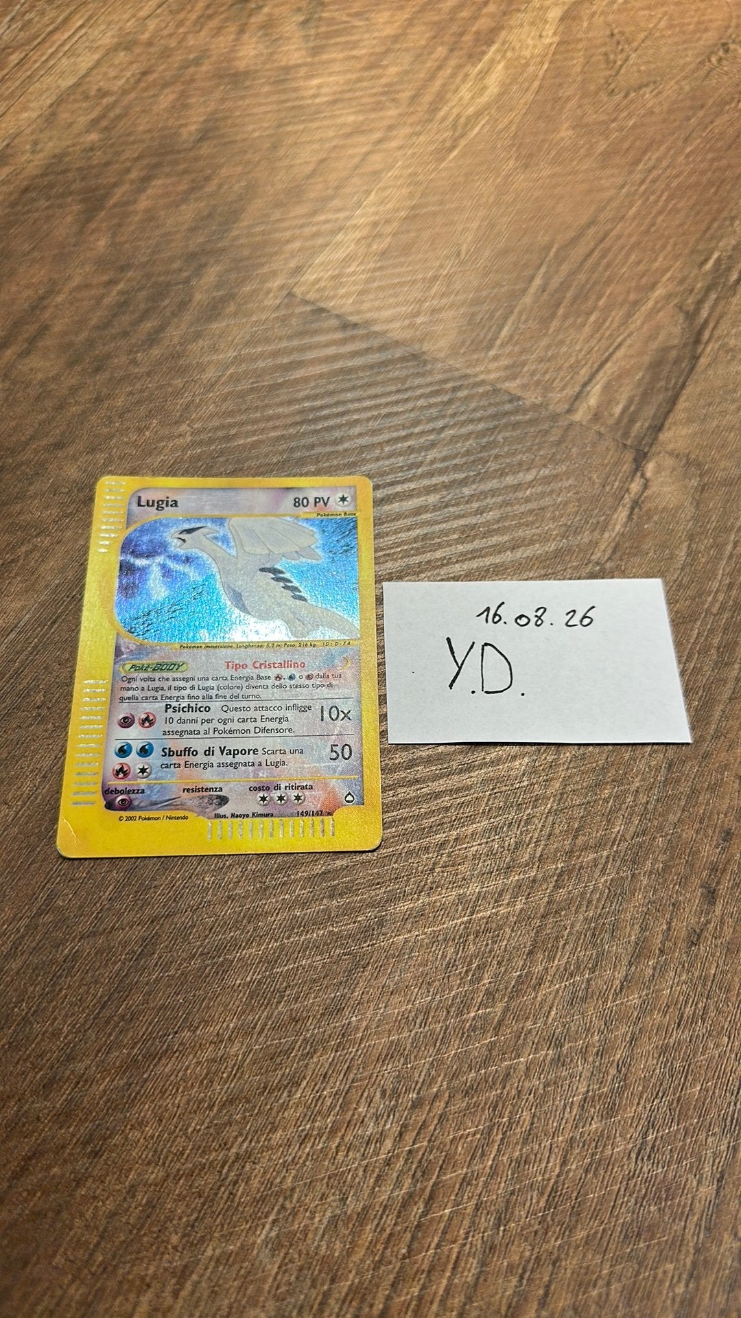 Hele mooie italiaanse crystal lugia, holy grail kaart, Ophalen, Gebruikt