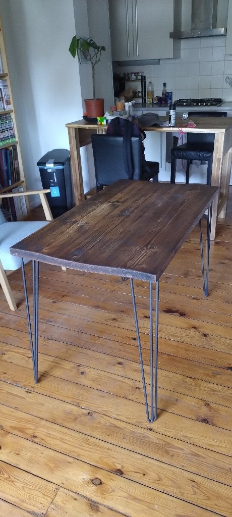 Table style industrielle en bois flotté, Maison & Meubles, Tables | Tables de salon, Métal, Enlèvement, Utilisé, 50 à 100 cm