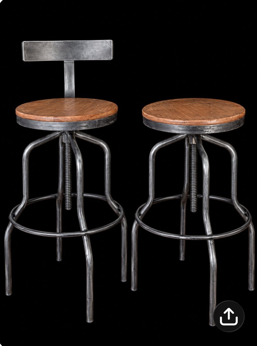Tabouret industriel, Maison & Meubles, Enlèvement ou Envoi, Comme neuf, Bois, Réglable en hauteur