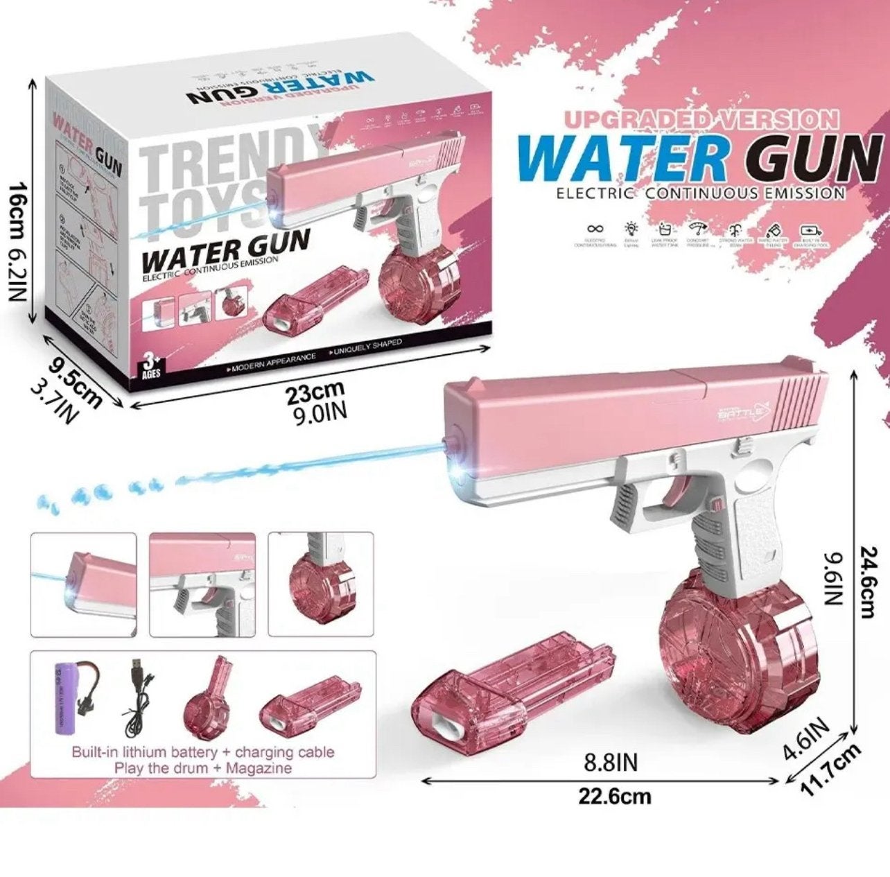 Elektrisch automatisch oplaadbaar waterpistool, Sport en Fitness, Massageproducten, Ophalen of Verzenden, Zo goed als nieuw