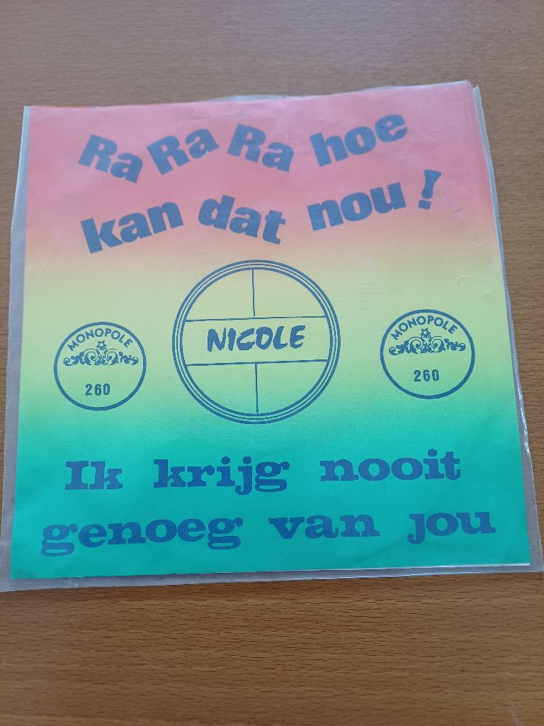 Nicole ra ra ra hie kan dat nou, Cd's en Dvd's, Vinyl | Nederlandstalig, Ophalen of Verzenden, Gebruikt, 7 inch, Levenslied of Smartlap