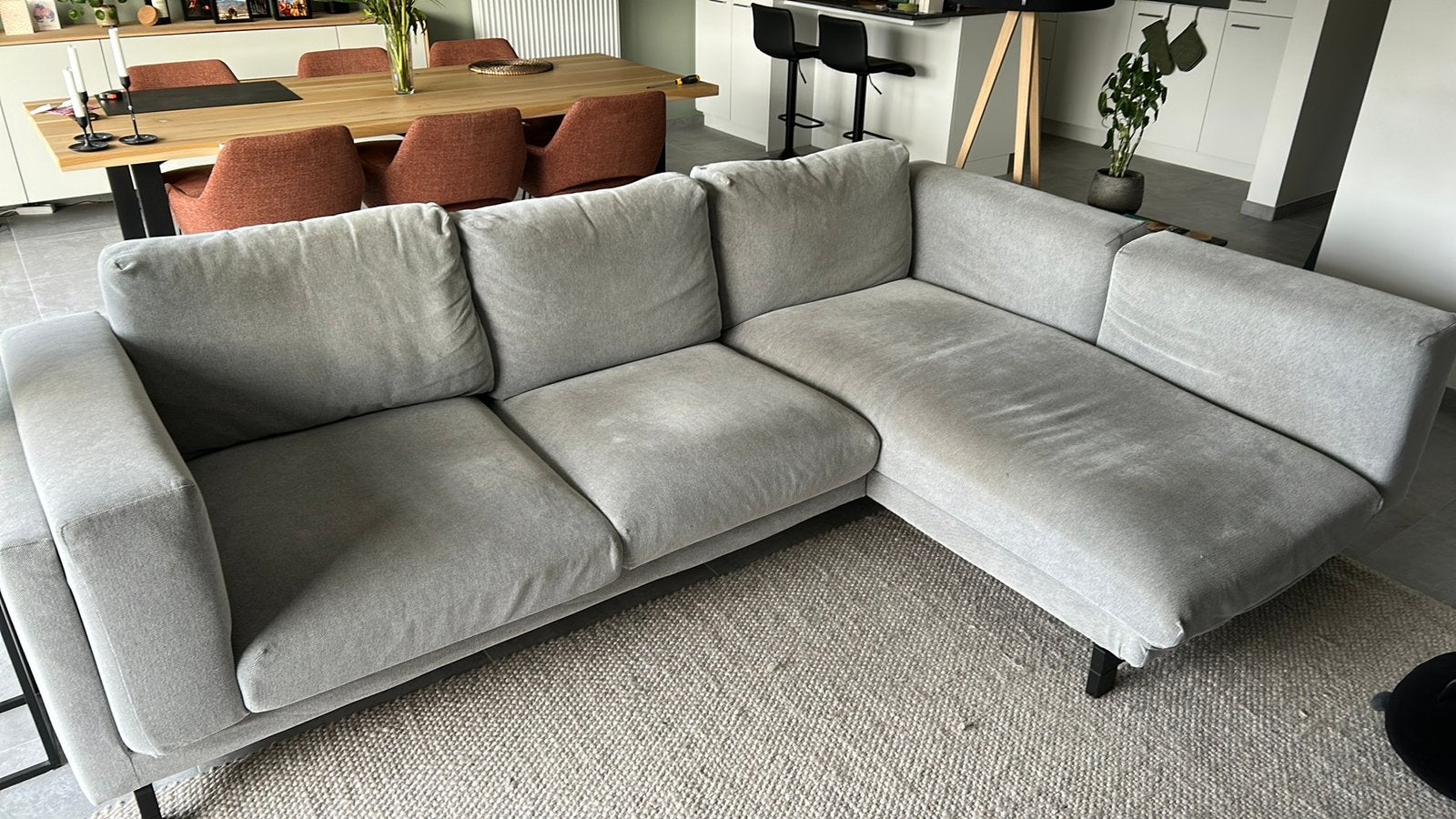 Nockeby 3-zitsbank met chaise longue, Huis en Inrichting, Ophalen, Gebruikt, Metaal, Hedendaags