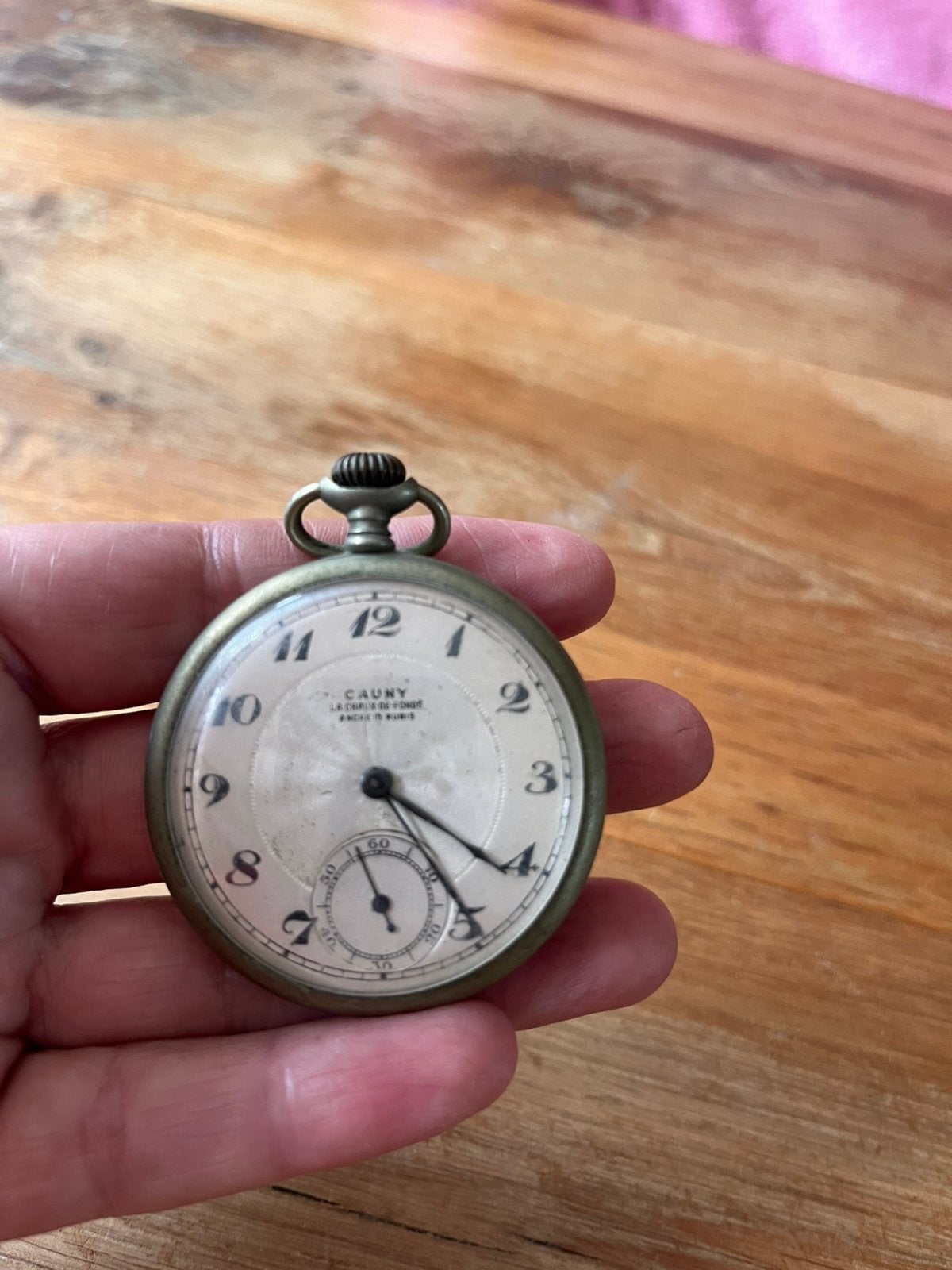 Ancienne montre à gousset Cauny, Bijoux, Sacs & Beauté, Autres marques, 1930 à 1960, Enlèvement ou Envoi, Acier