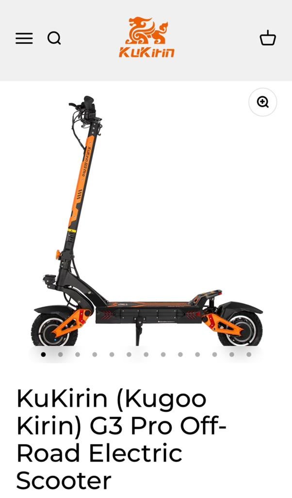 KuKirin (Kugoo Kirin) G3 Pro Off-Road Electric Scooter, Fietsen en Brommers, Steps, Ophalen of Verzenden, Zo goed als nieuw