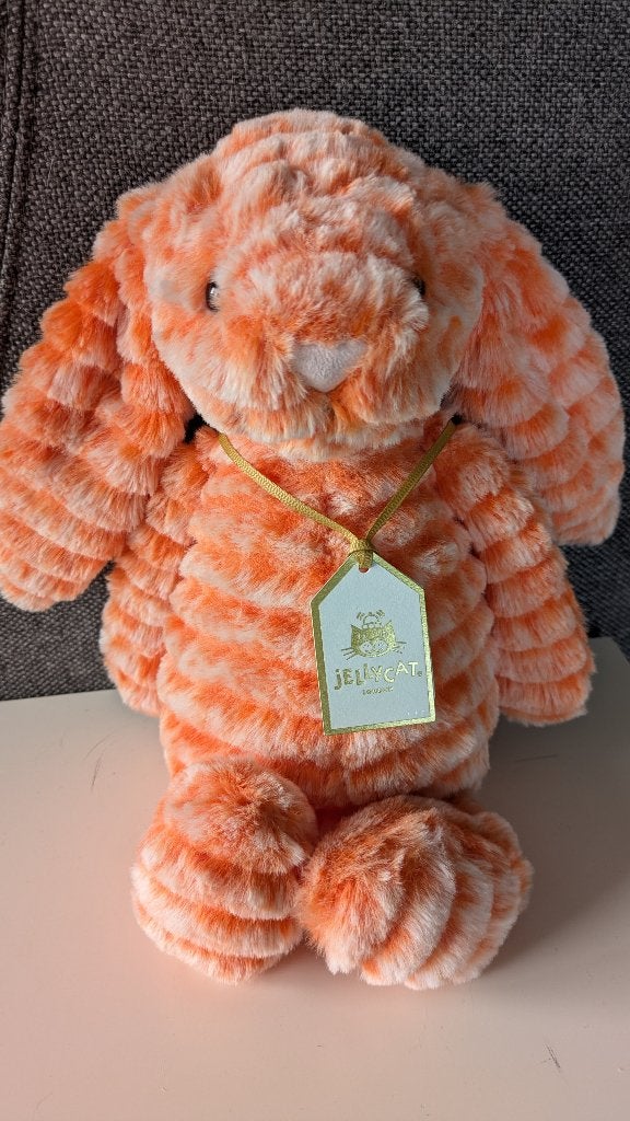 Jellycat Fizzleskip Bunny Original – Zeldzaam - bnwt, Oranje, Jellycat, Overige karakters, Ophalen of Verzenden