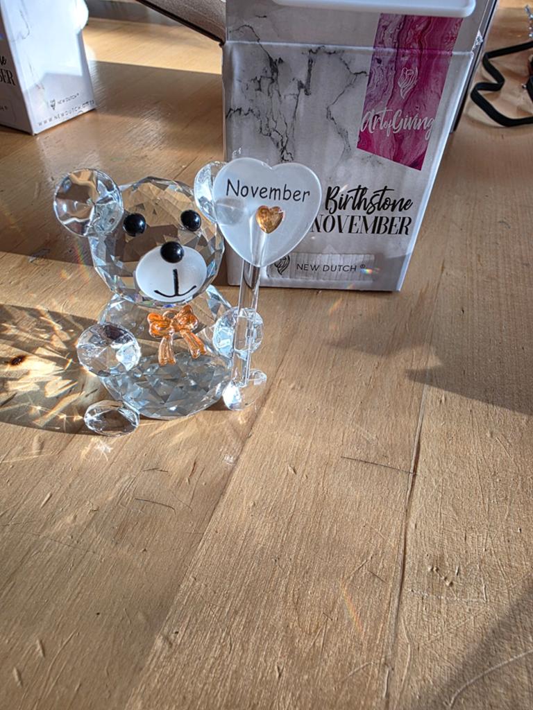 Prachtige kristallen beren, elk met een hartje dat de geboor, Antiquités & Art, Enlèvement ou Envoi