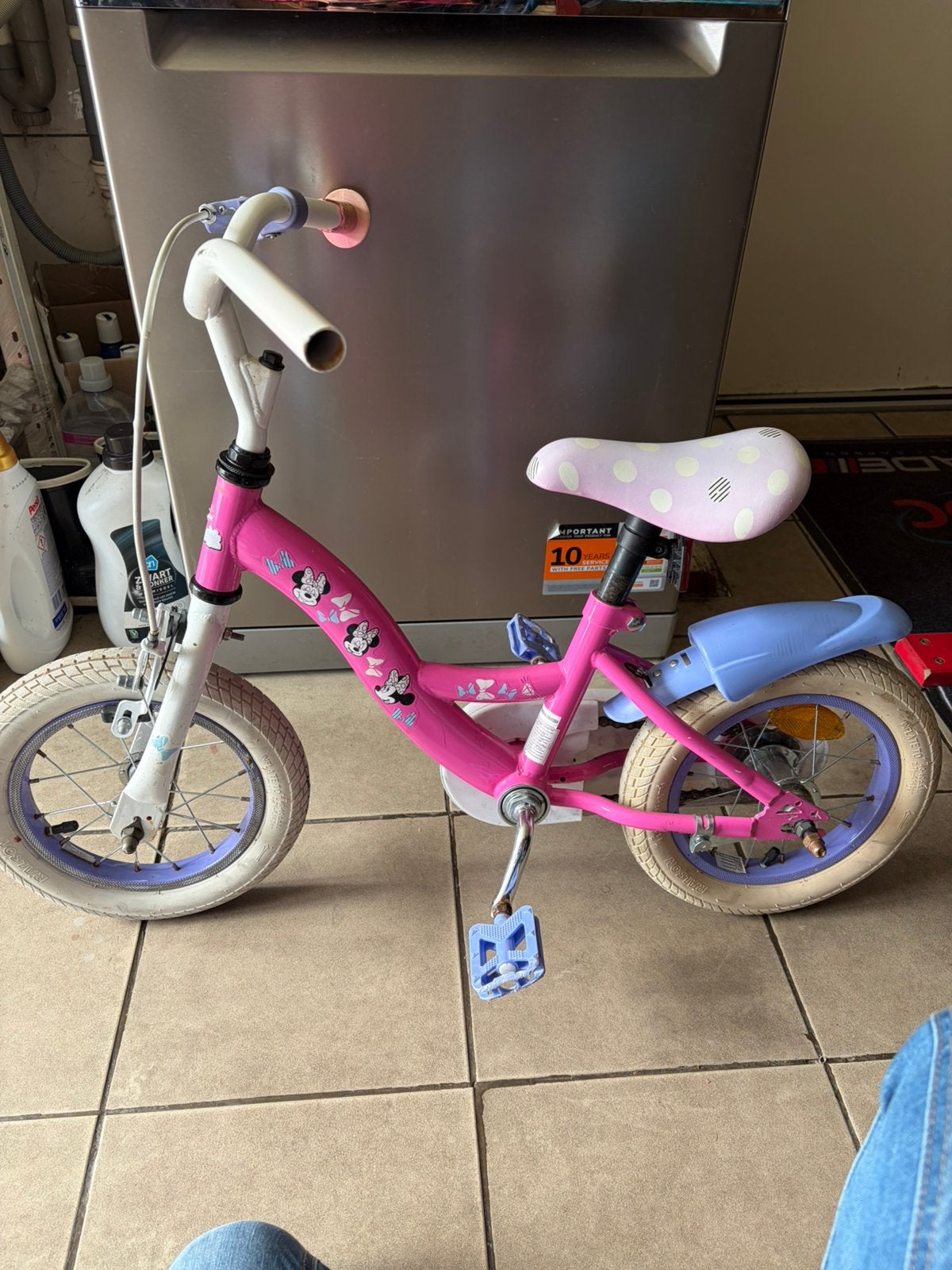 Kinderfiets minnie mouse, Enlèvement, Utilisé, Moins de 16 pouces, Stabilisateurs