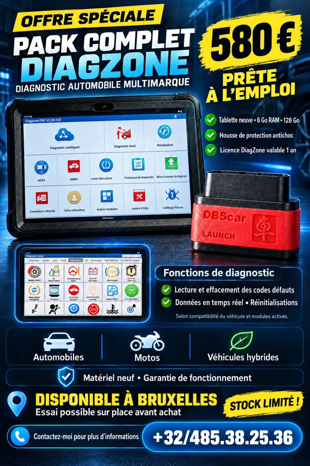 Pack complet diagzone, Enlèvement ou Envoi, Comme neuf