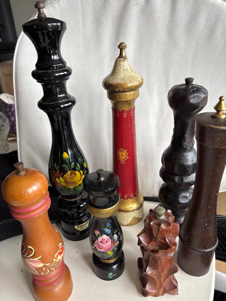 Collectie vintage pepermolens 7 stuks, Ophalen