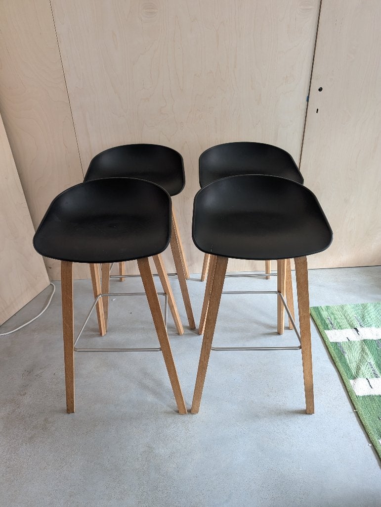 Hay AAS32 Kruk Zwart Kunststof – Hout (4x), Huis en Inrichting, Gebruikt, Zwart, Ophalen, Hout