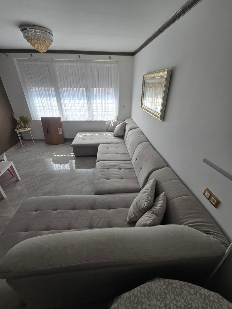 Ruime U-vorm Zetel lichtgrijs kwalitatief stof Seats&sofa, Enlèvement, Comme neuf, Tissus