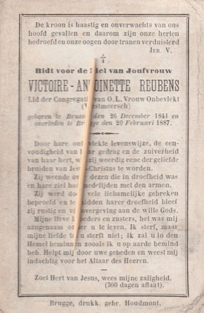 Bidprentje Brugge, Collections, Images pieuses & Faire-part, Envoi, Image pieuse