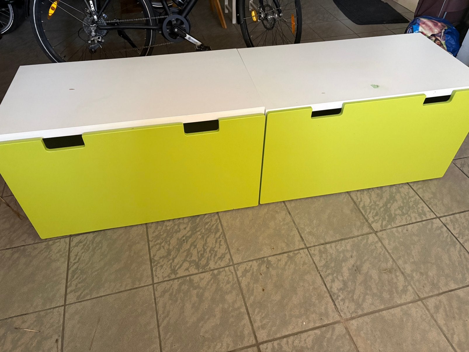 2 ikea stuva kisten, wit en groen, Ophalen, Gebruikt