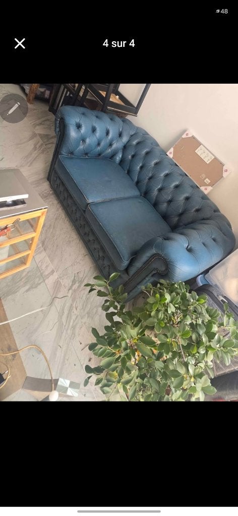 Chesterfield, Enlèvement, Utilisé, Deux personnes, Cuir
