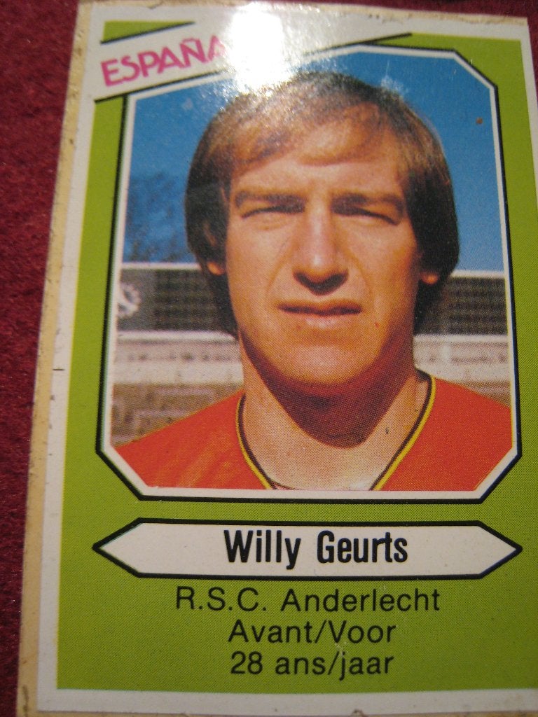 Pre Panini Spanje 82 Willy Geurts RSC Anderlecht, Verzenden, Gebruikt, Sticker