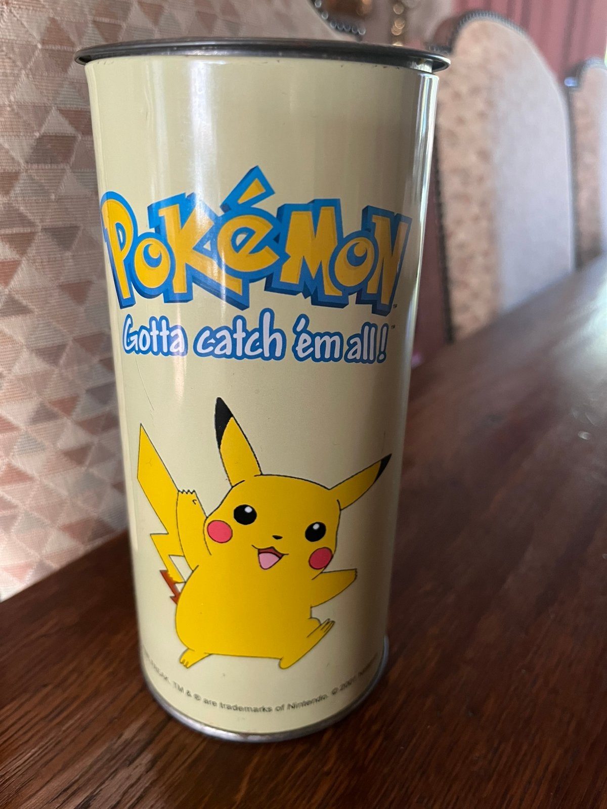 Vintage metalen Pokemon spaarpot 1995 -2001, Ophalen of Verzenden, Gebruikt, Overige typen
