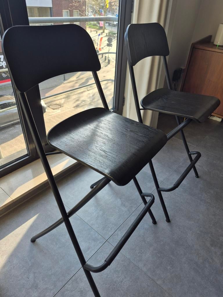 2x Barkruk, Ikea Franklin, Avec repose-pieds, 2 tabourets, Comme neuf, Enlèvement