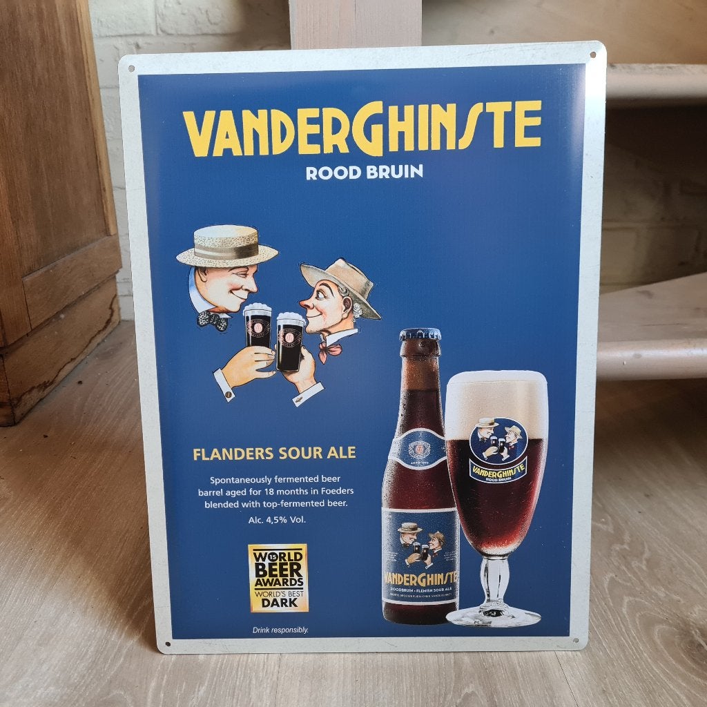 Vanderghinste Roodbruin reclamebord, Verzamelen, Ophalen of Verzenden, Reclamebord
